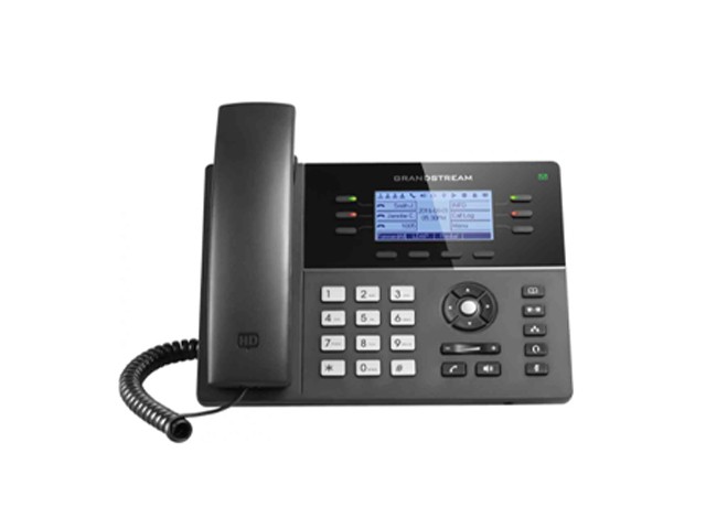 TELEFONO IP GRANDSTREAM 4 CUENTAS SIP 8 LINEAS 2 RJ45 10/100MBPS POE CONF. 5 VÍAS PANTALLA LCD 3,3"